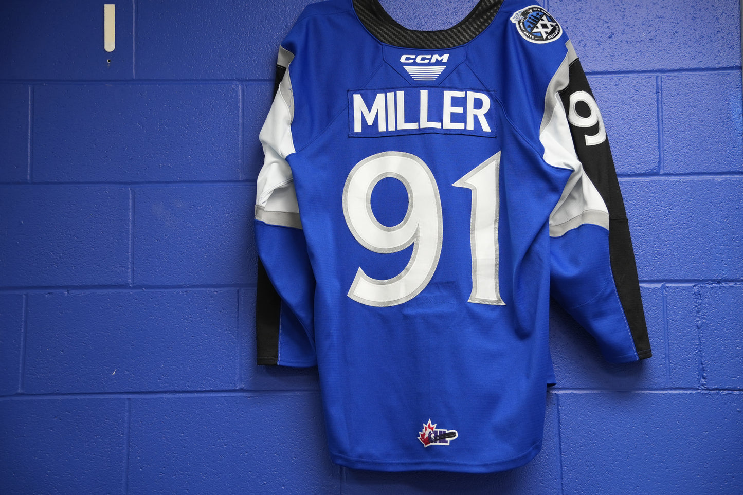 Game-Worn Jersey: #91 Coen Miller (Blue) 20th