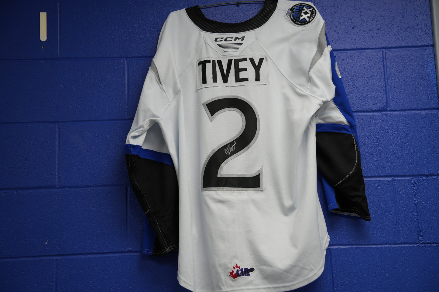 Game-Worn Jersey: #2 Tivey (White) 20th