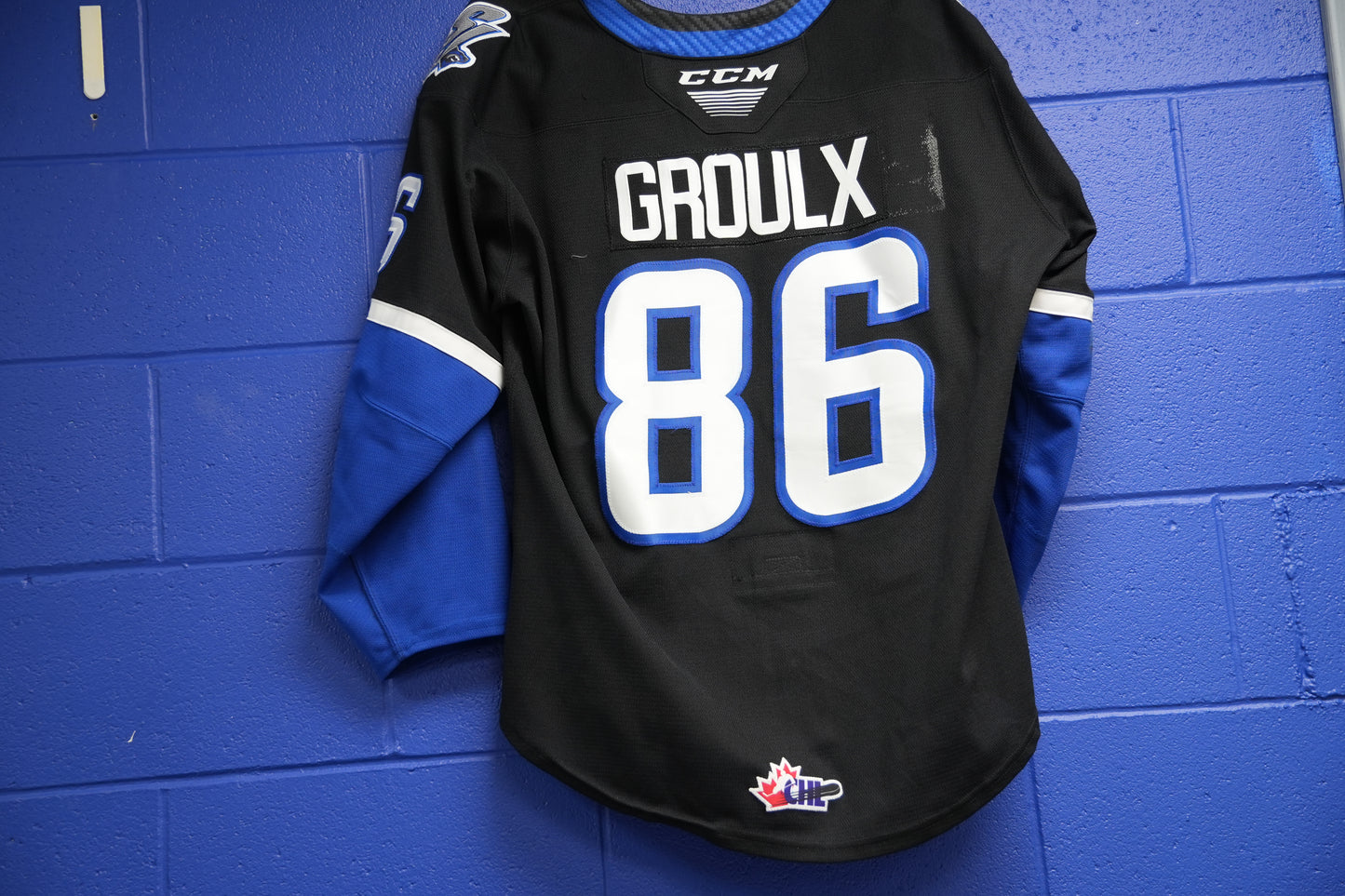 Game-Worn Jersey: #86 Groulx (Black)