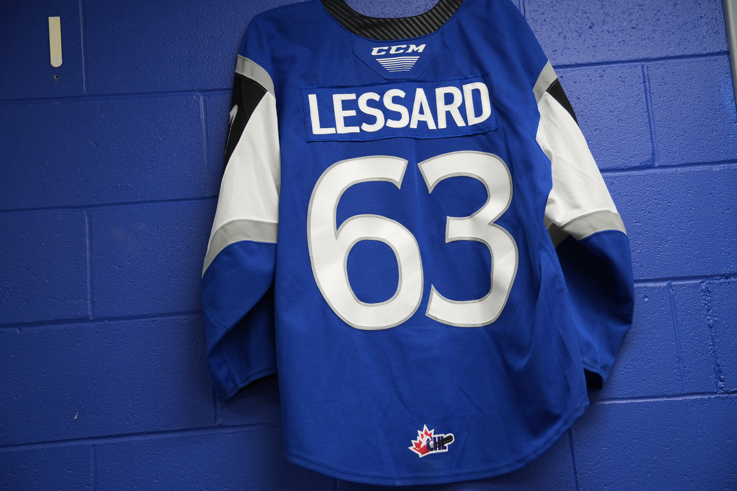 Game-Worn Jersey: #63 Lessard (Blue)