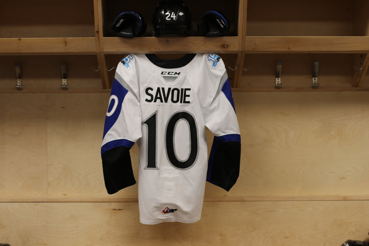 Game-Worn Jersey: Charles Savoie - White (2019-20)