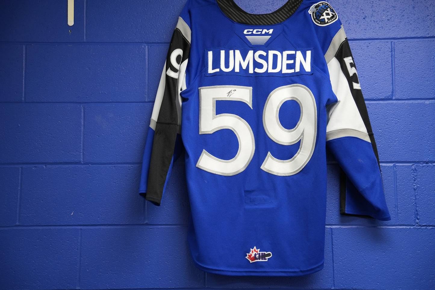 Game-Worn Jersey: #59 Lumsden (Blue) 20th