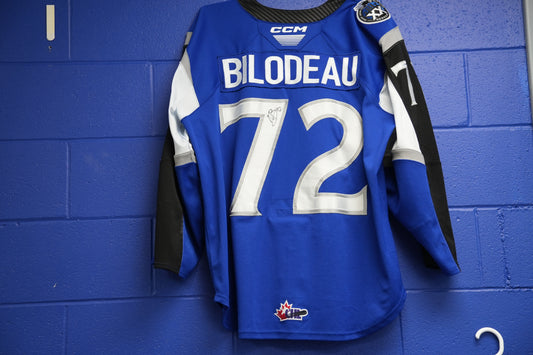 Game-Worn Jersey: #72 Bilodeau (Blue) 20th