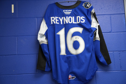 Game-Worn Jersey: #16 Reynolds (Blue) 20th