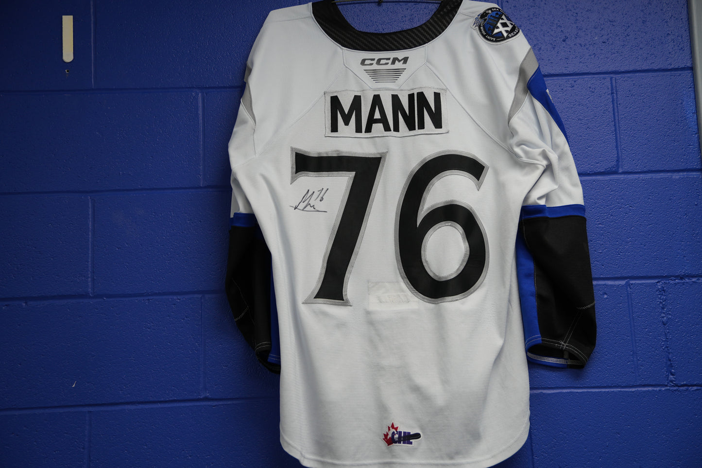 Game-Worn Jersey: #76 Matteo Mann (White) 20th