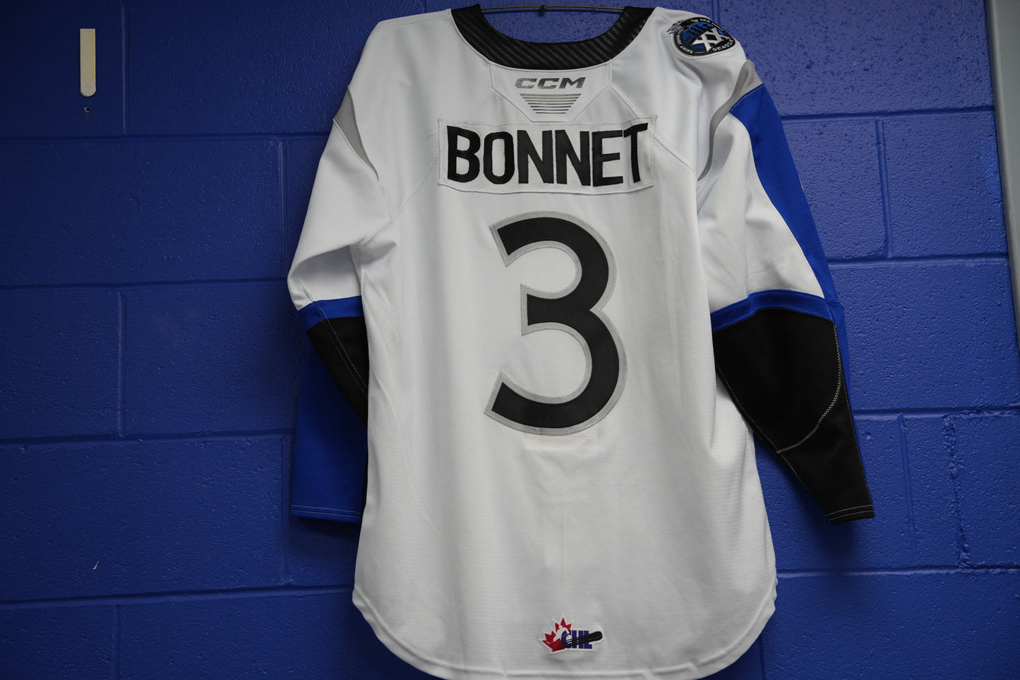 Game-Worn Jersey: #3 Bonnett (White) 20th