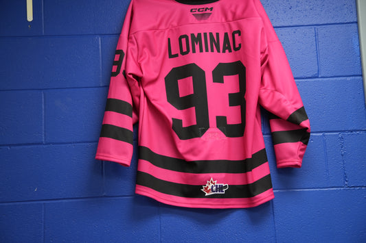 Game-Worn Jersey: #93 Lominac (Pink in the Rink)