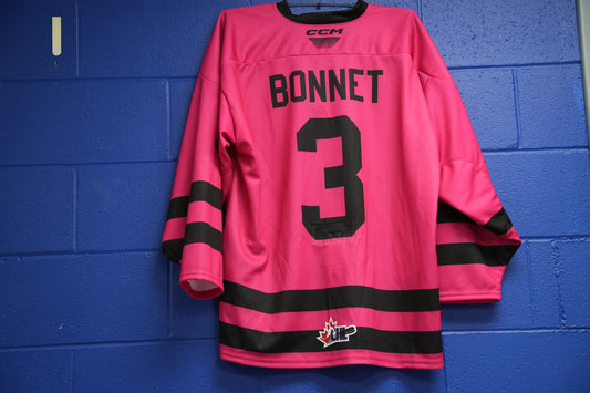 Game-Worn Jersey: #3 Bonnet (Pink in the Rink)
