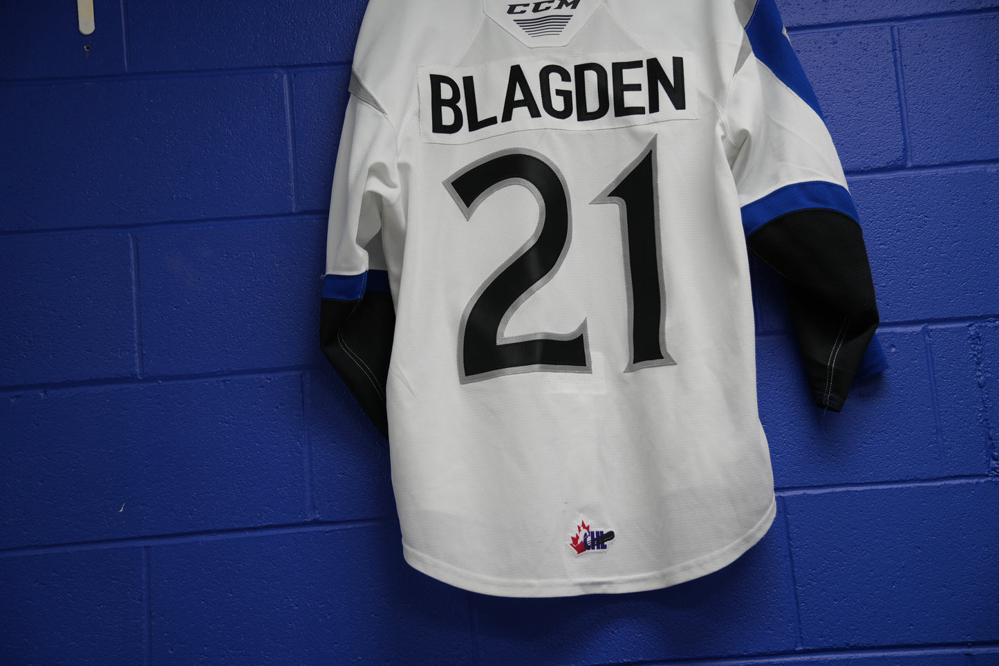 Game-Worn Jersey: #21 Blagden (White) (Memorial Cup)