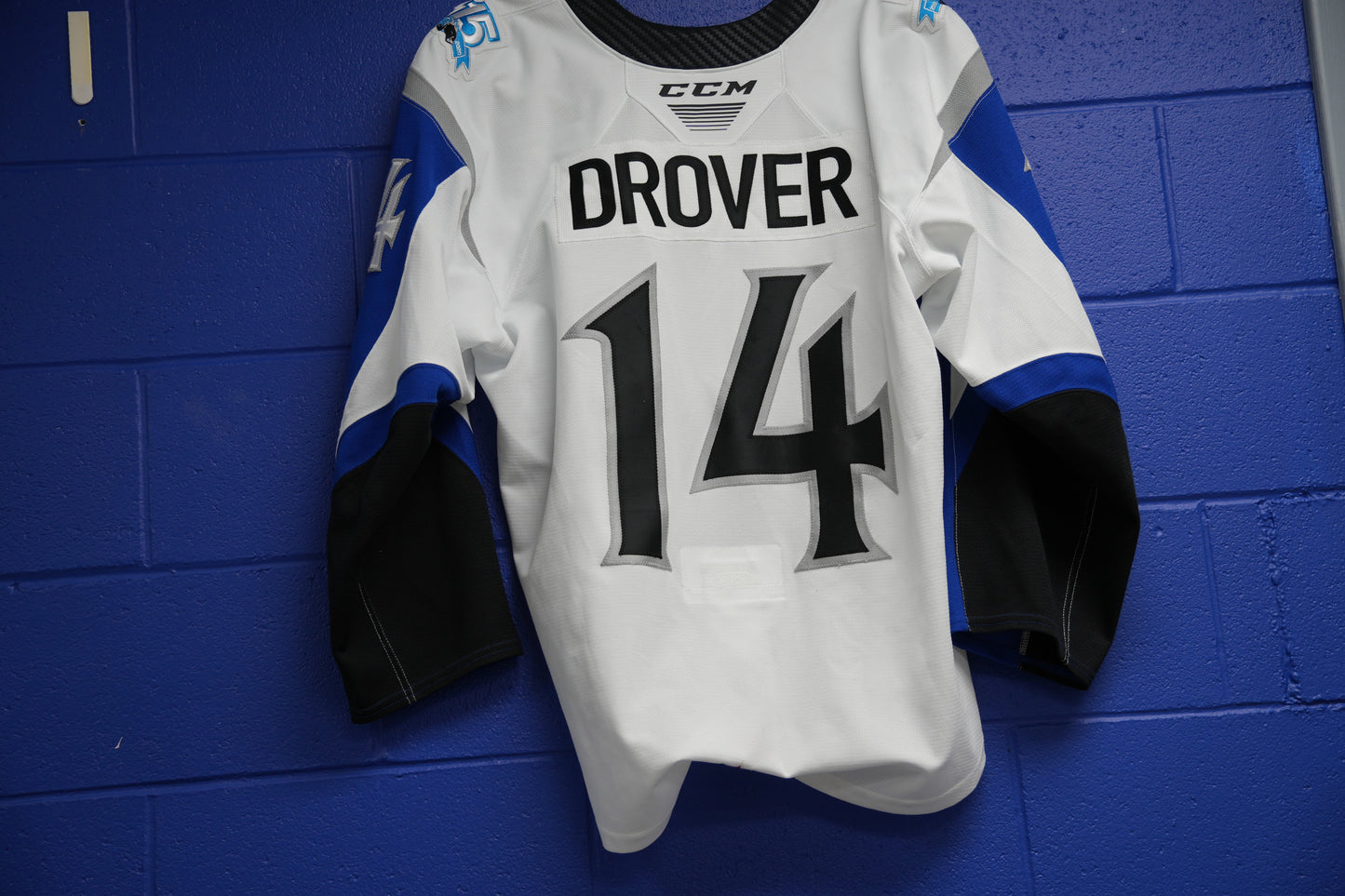 Game-Worn Jersey: #14 Alex Drover (White)